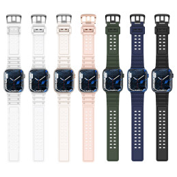 Dirželis Triple Protection Apple Watch SE dirželis, 9, 8, 7, 6, 5, 4, 3, 2, 1 (41, 40, 38 mm) apyrankė tamsiai mėlyna