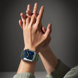 Dirželis Triple Protection Apple Watch SE dirželis, 9, 8, 7, 6, 5, 4, 3, 2, 1 (41, 40, 38 mm) apyrankė tamsiai mėlyna