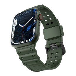 Dirželis Triple Protection Apple Watch SE dirželis, 9, 8, 7, 6, 5, 4, 3, 2, 1 (41, 40, 38 mm) apyrankė žalia spalva