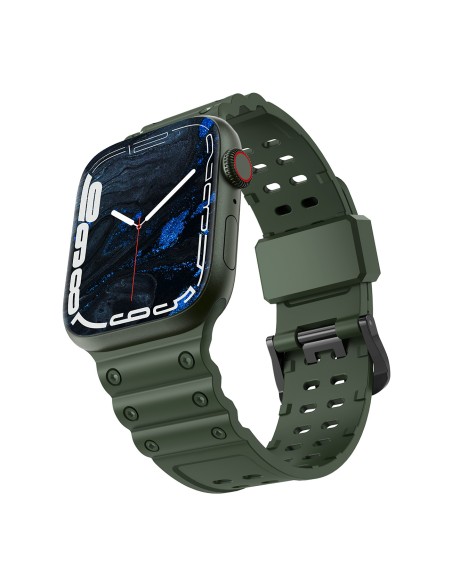 Dirželis Triple Protection Apple Watch SE dirželis, 9, 8, 7, 6, 5, 4, 3, 2, 1 (41, 40, 38 mm) apyrankė žalia spalva Dirželis Triple Protection Apple Watch SE dirželis, 9, 8, 7, 6, 5, 4, 3, 2, 1 (41, 40, 38 mm) apyrankė žalia spalva