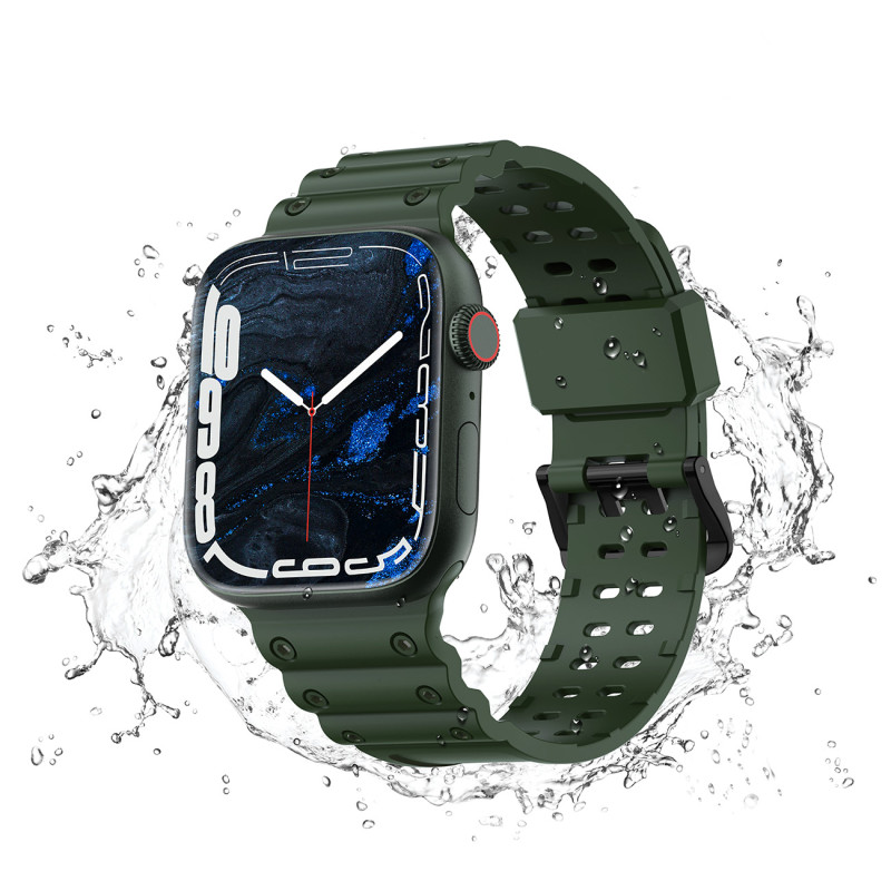 Dirželis Triple Protection Apple Watch SE dirželis, 9, 8, 7, 6, 5, 4, 3, 2, 1 (41, 40, 38 mm) apyrankė žalia spalva