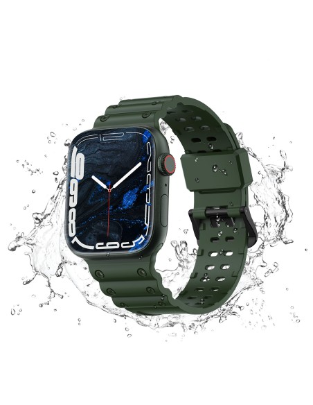 Dirželis Triple Protection Apple Watch SE dirželis, 9, 8, 7, 6, 5, 4, 3, 2, 1 (41, 40, 38 mm) apyrankė žalia spalva Dirželis Triple Protection Apple Watch SE dirželis, 9, 8, 7, 6, 5, 4, 3, 2, 1 (41, 40, 38 mm) apyrankė žalia spalva