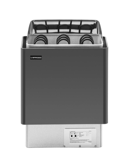 Elektrinė pirties krosnelė 3-6 m3 iki 110C 400 V 4,5 kW juoda ir sidabrinė