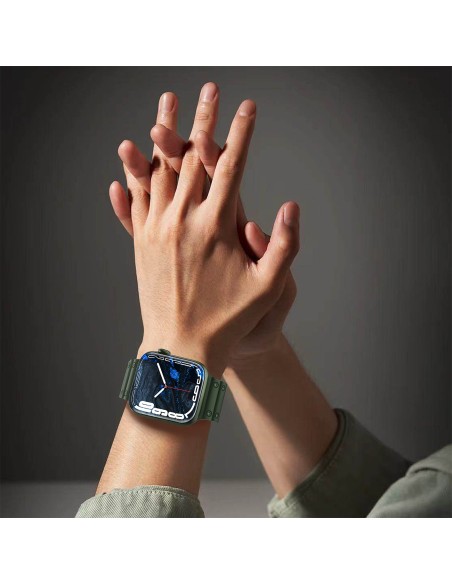 Dirželis Triple Protection Apple Watch SE dirželis, 9, 8, 7, 6, 5, 4, 3, 2, 1 (41, 40, 38 mm) apyrankė žalia spalva Dirželis Triple Protection Apple Watch SE dirželis, 9, 8, 7, 6, 5, 4, 3, 2, 1 (41, 40, 38 mm) apyrankė žalia spalva