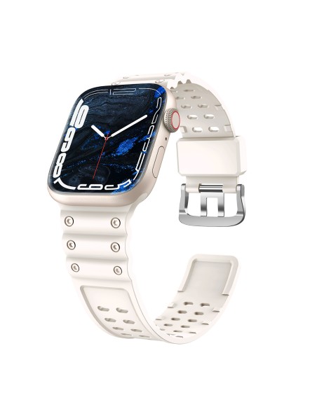 Dirželis Triple Protection Apple Watch SE dirželis, 9, 8, 7, 6, 5, 4, 3, 2, 1 (41, 40, 38 mm) apyrankė smėlio spalvos