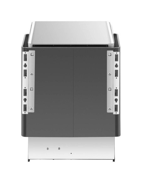 Elektrinė pirties krosnelė 3-6 m3 iki 110C 400 V 4,5 kW juoda ir sidabrinė