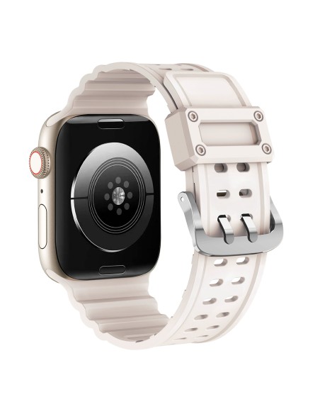 Dirželis Triple Protection Apple Watch SE dirželis, 9, 8, 7, 6, 5, 4, 3, 2, 1 (41, 40, 38 mm) apyrankė smėlio spalvos