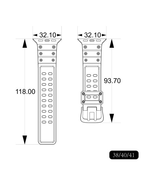 Dirželis Triple Protection Apple Watch SE dirželis, 9, 8, 7, 6, 5, 4, 3, 2, 1 (41, 40, 38 mm) apyrankė smėlio spalvos