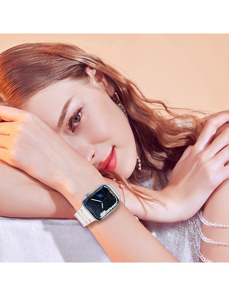 Dirželis Triple Protection Apple Watch SE dirželis, 9, 8, 7, 6, 5, 4, 3, 2, 1 (41, 40, 38 mm) apyrankė smėlio spalvos