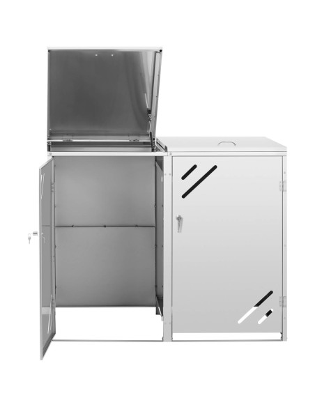 Dvigubas šiukšliadėžės dangtis su įstrižomis angomis PLIENAS 2x 240 l