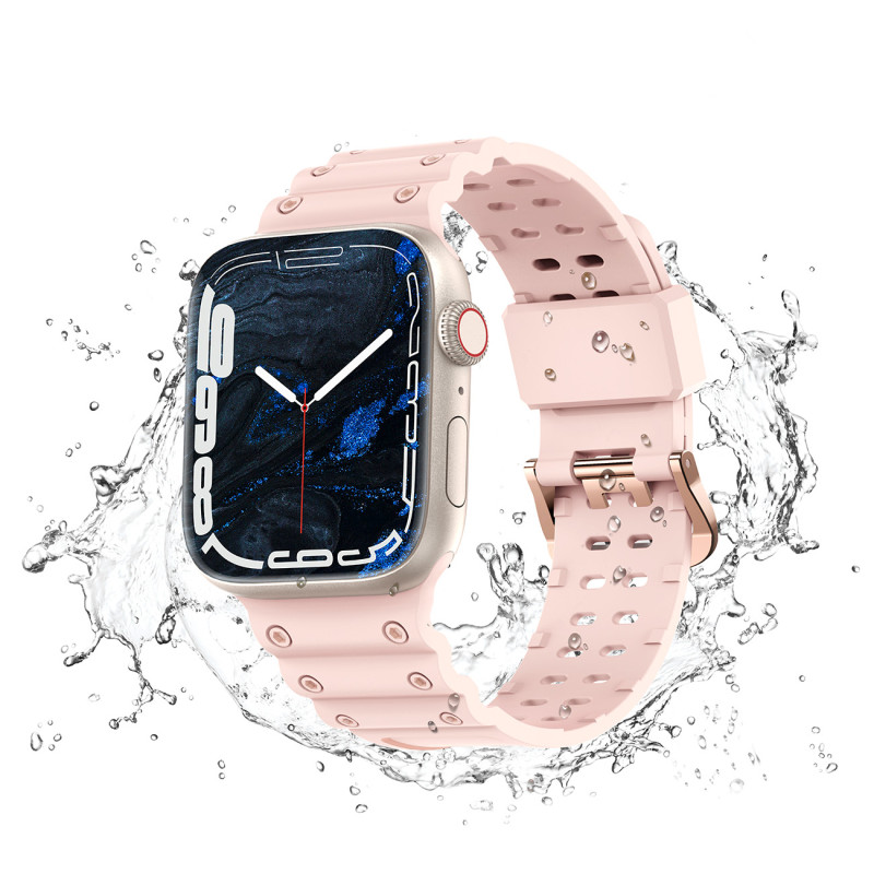 Dirželis Triple Protection Apple Watch SE dirželis, 9, 8, 7, 6, 5, 4, 3, 2, 1 (41, 40, 38 mm) apyrankė, rožinė