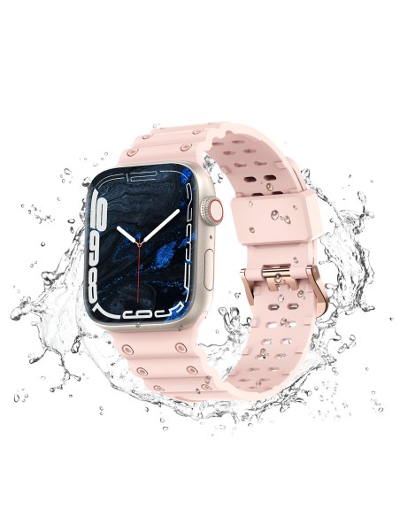 Dirželis Triple Protection Apple Watch SE dirželis, 9, 8, 7, 6, 5, 4, 3, 2, 1 (41, 40, 38 mm) apyrankė, rožinė
