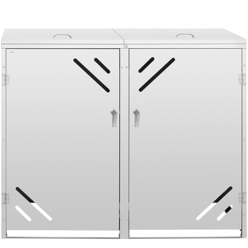 Dvigubas šiukšliadėžės dangtis su įstrižomis angomis PLIENAS 2x 240 l