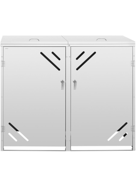 Dvigubas šiukšliadėžės dangtis su įstrižomis angomis PLIENAS 2x 240 l