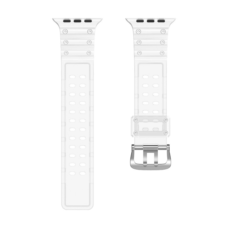 Dirželis, triguba apsauga Apple Watch SE apyrankė, 9, 8, 7, 6, 5, 4, 3, 2, 1 (41, 40, 38 mm) apyrankė permatoma