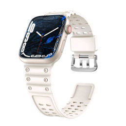 Dirželis su triguba apsauga Apple Watch Ultra, SE, 9, 8, 7, 6, 5, 4, 3, 2, 1 (49, 45, 44, 42 mm) smėlio spalvos apyrankė