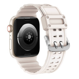 Dirželis su triguba apsauga Apple Watch Ultra, SE, 9, 8, 7, 6, 5, 4, 3, 2, 1 (49, 45, 44, 42 mm) smėlio spalvos apyrankė
