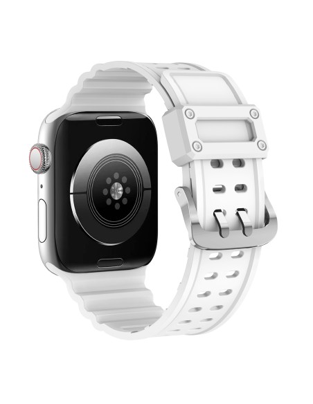 Dirželis su triguba apsauga Apple Watch Ultra, SE, 9, 8, 7, 6, 5, 4, 3, 2, 1 (49, 45, 44, 42 mm) balta apyrankė