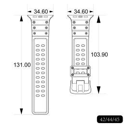 Dirželis su triguba apsauga Apple Watch Ultra, SE, 9, 8, 7, 6, 5, 4, 3, 2, 1 (49, 45, 44, 42 mm) balta apyrankė