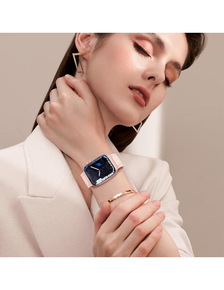 Dirželis su triguba apsauga Apple Watch Ultra, SE, 9, 8, 7, 6, 5, 4, 3, 2, 1 (49, 45, 44, 42 mm) balta apyrankė