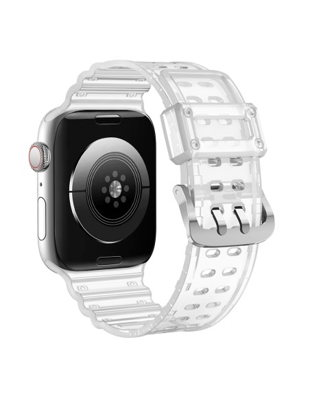 Dirželis su triguba apsauga Apple Watch Ultra Band, SE, 9, 8, 7, 6, 5, 4, 3, 2, 1 (49, 45, 44, 42 mm) apyrankė, skaidri