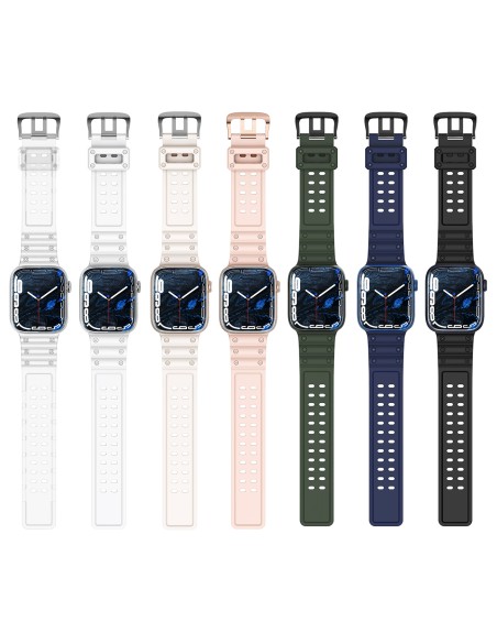 Dirželis su triguba apsauga Apple Watch Ultra Band, SE, 9, 8, 7, 6, 5, 4, 3, 2, 1 (49, 45, 44, 42 mm) apyrankė, skaidri