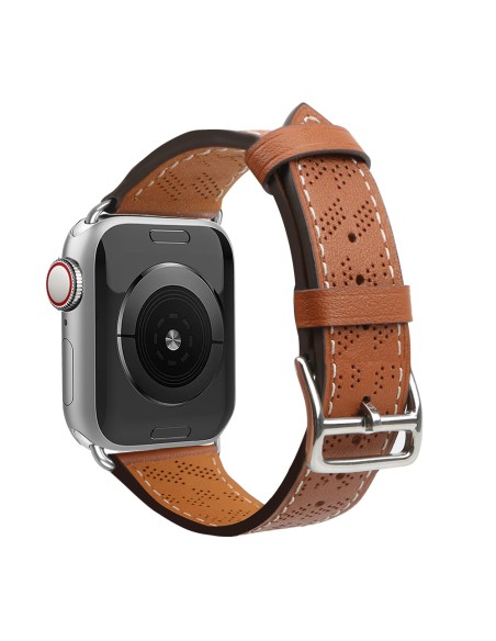 Dirželis Odinis odinis dirželis Apple Watch SE, 9, 8, 7, 6, 5, 4, 3, 2, 1 (41, 40, 38 mm) apyrankė ruda