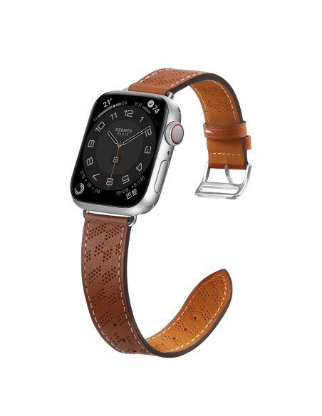 Dirželis Odinis odinis dirželis Apple Watch SE, 9, 8, 7, 6, 5, 4, 3, 2, 1 (41, 40, 38 mm) apyrankė ruda