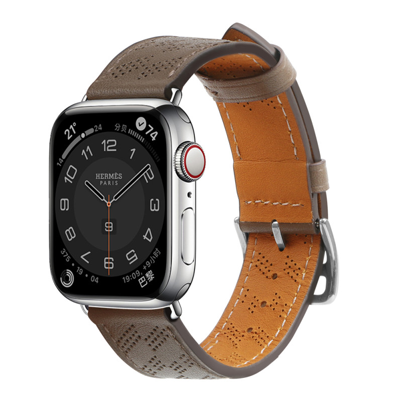 Dirželis Odinis odinis dirželis Apple Watch SE, 9, 8, 7, 6, 5, 4, 3, 2, 1 (41, 40, 38 mm) apyrankė tamsiai ruda