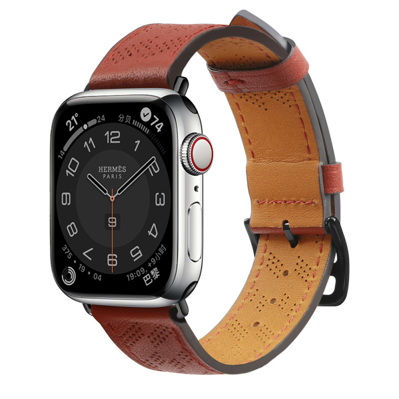 Dirželis Odinis odinis dirželis Apple Watch SE, 9, 8, 7, 6, 5, 4, 3, 2, 1 (41, 40, 38 mm) apyrankė raudona Dirželis Odinis odinis dirželis Apple Watch SE, 9, 8, 7, 6, 5, 4, 3, 2, 1 (41, 40, 38 mm) apyrankė raudona