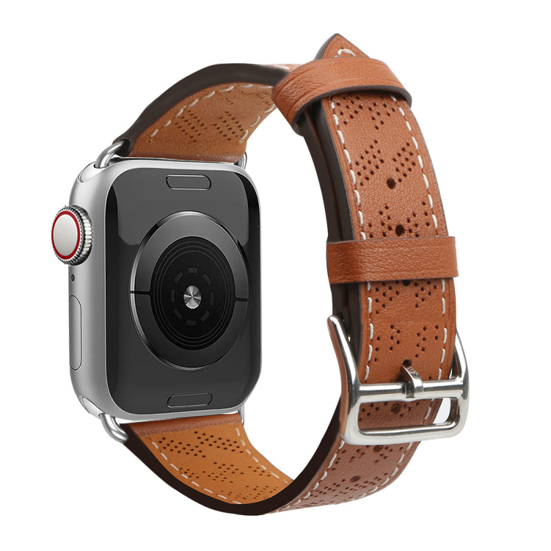 Dirželis Odinis odinis dirželis Apple Watch Ultra, SE, 9, 8, 7, 6, 5, 4, 3, 2, 1 (49, 45, 44, 42 mm) apyrankė ruda