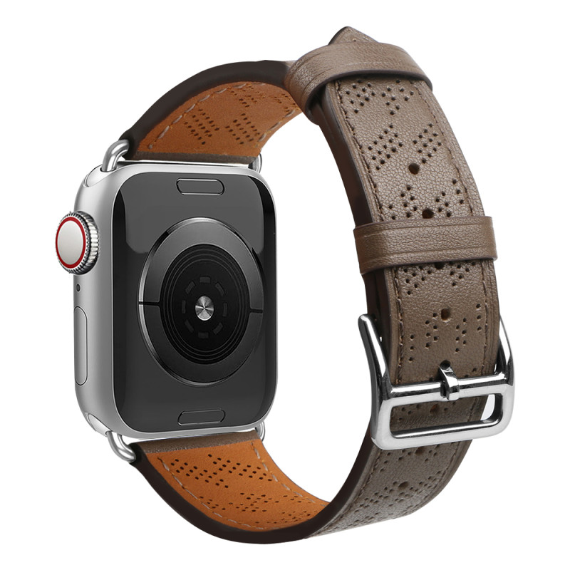 Dirželis Odinis odinis dirželis Apple Watch SE, 9, 8, 7, 6, 5, 4, 3, 2, 1 (41, 40, 38 mm) apyrankė tamsiai ruda
