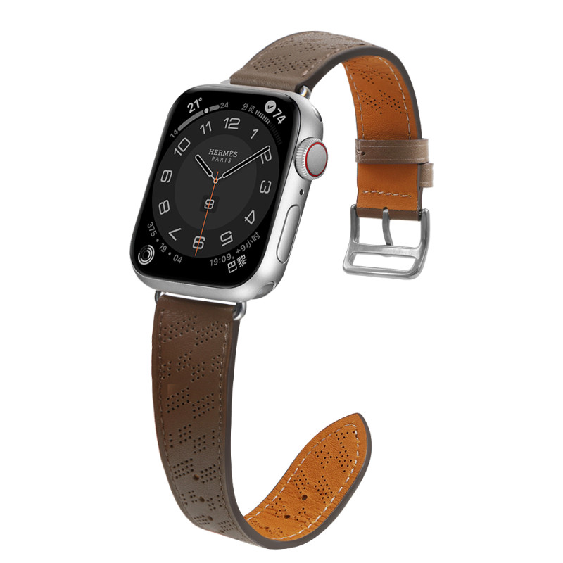 Dirželis Odinis odinis dirželis Apple Watch SE, 9, 8, 7, 6, 5, 4, 3, 2, 1 (41, 40, 38 mm) apyrankė tamsiai ruda
