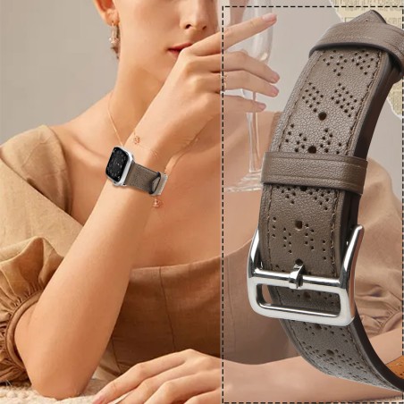 Dirželis Odinis odinis dirželis Apple Watch SE, 9, 8, 7, 6, 5, 4, 3, 2, 1 (41, 40, 38 mm) apyrankė tamsiai ruda Dirželis Odinis odinis dirželis Apple Watch SE, 9, 8, 7, 6, 5, 4, 3, 2, 1 (41, 40, 38 mm) apyrankė tamsiai ruda