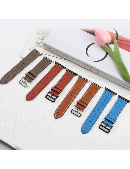 Dirželis Odinis odinis dirželis Apple Watch SE, 9, 8, 7, 6, 5, 4, 3, 2, 1 (41, 40, 38 mm) apyrankė raudona