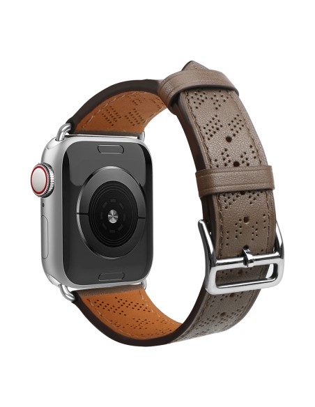 Dirželis Odinis odinis dirželis Apple Watch Ultra, SE, 9, 8, 7, 6, 5, 4, 3, 2, 1 (49, 45, 44, 42 mm) apyrankė tamsiai ru...