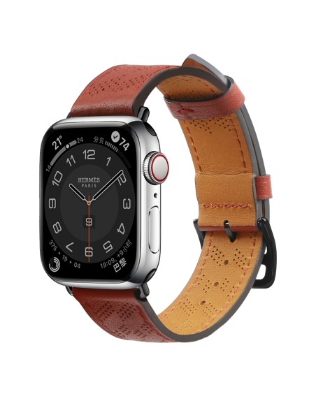 Dirželis Odinis odinis dirželis Apple Watch Ultra, SE, 9, 8, 7, 6, 5, 4, 3, 2, 1 (49, 45, 44, 42 mm) apyrankė raudona