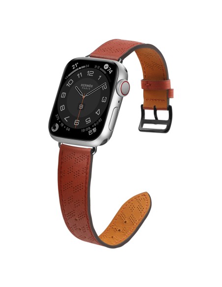 Dirželis Odinis odinis dirželis Apple Watch Ultra, SE, 9, 8, 7, 6, 5, 4, 3, 2, 1 (49, 45, 44, 42 mm) apyrankė raudona