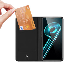 „Dux Ducis Skin Pro“ dėklas, skirtas „Realme 10 5G“ / „Realme 9i 5G“, atverčiamas dangtelis kortelės piniginės stovas, j...