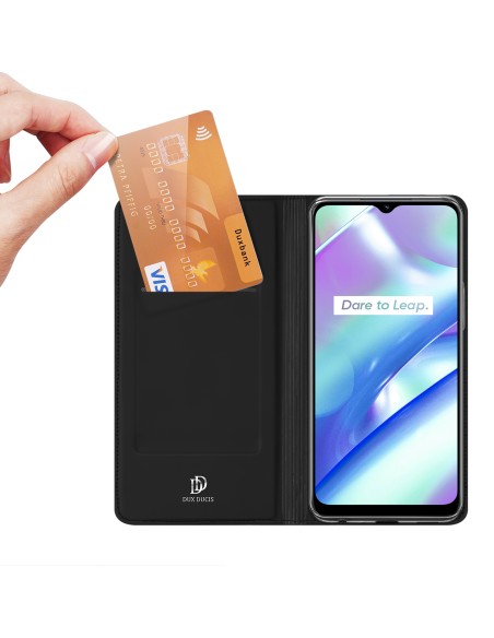 Dux Ducis Skin Pro dėklas, skirtas Realme C33 dangteliui su atlenktu kortelių piniginės stovu juodas Dux Ducis Skin Pro dėklas, skirtas Realme C33 dangteliui su atlenktu kortelių piniginės stovu juodas