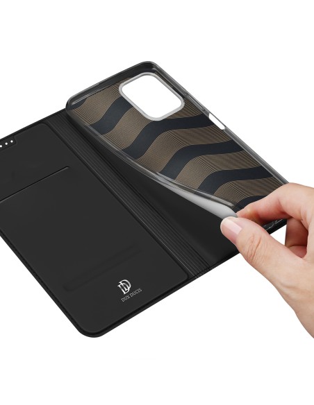 Dux Ducis Skin Pro dėklas, skirtas Realme C33 dangteliui su atlenktu kortelių piniginės stovu juodas Dux Ducis Skin Pro dėklas, skirtas Realme C33 dangteliui su atlenktu kortelių piniginės stovu juodas
