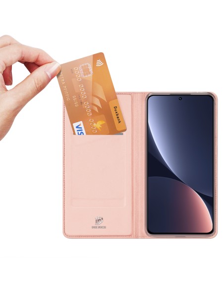 Dux Ducis Skin Pro dėklas Xiaomi 13 su atvartu kortelės piniginės stovas rožinis Dux Ducis Skin Pro dėklas Xiaomi 13 su atvartu kortelės piniginės stovas rožinis