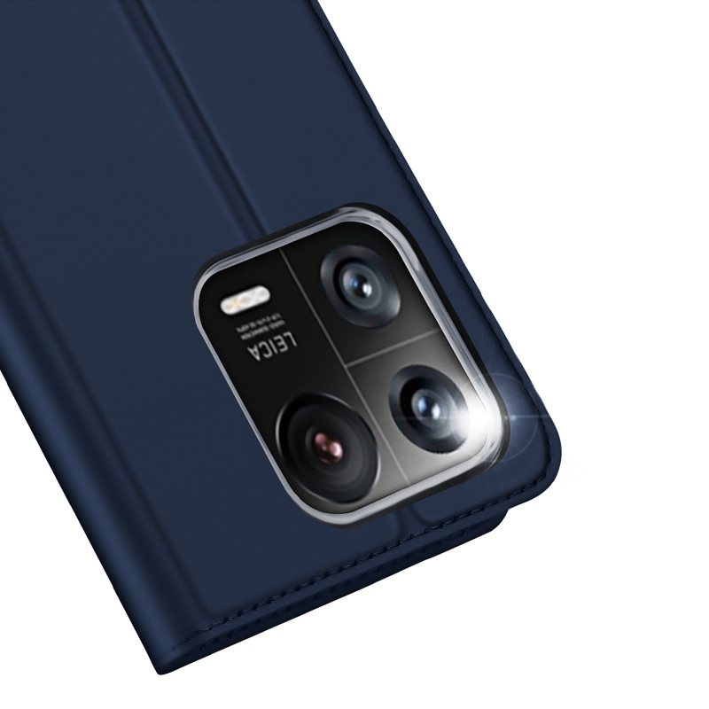 Dux Ducis Skin Pro dėklas Xiaomi 13 Pro dangtelis su atvartu kortelės piniginės stovas mėlynas