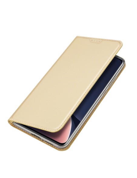 Dux Ducis Skin Pro dėklas Xiaomi 13 Pro dangtelis su atvartu kortelės piniginės stovas auksinis Dux Ducis Skin Pro dėklas Xiaomi 13 Pro dangtelis su atvartu kortelės piniginės stovas auksinis