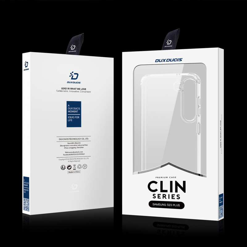 Dux Ducis Clin dėklas Samsung Galaxy S23+ šarvuotas dangtelis galinis dangtelis skaidrus