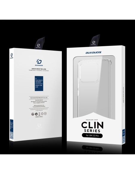 „Dux Ducis Clin“ dėklas „Xiaomi 13 Pro“ šarvuotas dangtelis, galinis korpusas, skaidrus „Dux Ducis Clin“ dėklas „Xiaomi 13 Pro“ šarvuotas dangtelis, galinis korpusas, skaidrus