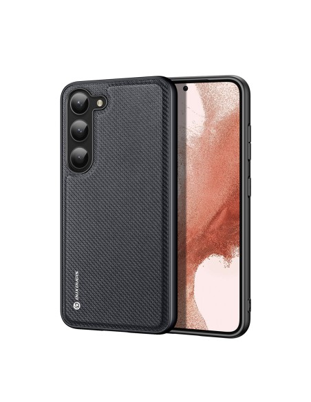Dux Ducis Fino dėklas Samsung Galaxy S23+, dangtelis su silikoniniu rėmeliu, juodas