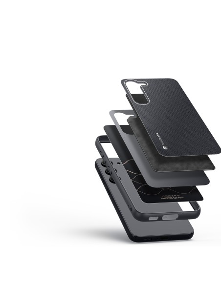 Dux Ducis Fino dėklas Samsung Galaxy S23+, dangtelis su silikoniniu rėmeliu, juodas