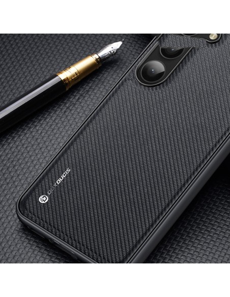 Dux Ducis Fino dėklas Samsung Galaxy S23+, dangtelis su silikoniniu rėmeliu, juodas