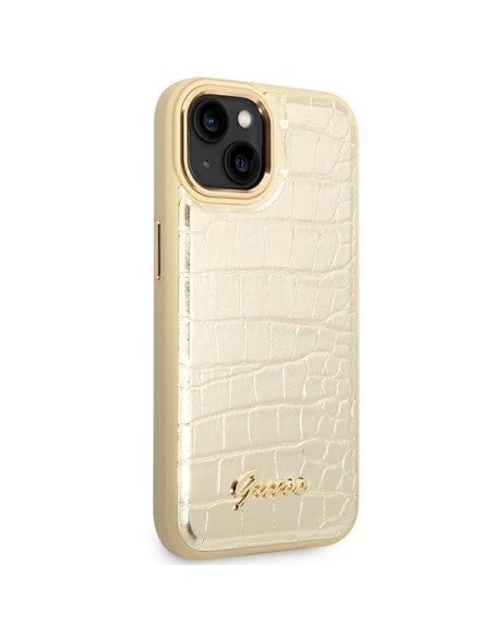 Guess Croco Collection dėklas iPhone 14 Plus - auksinis Guess Croco Collection dėklas iPhone 14 Plus - auksinis